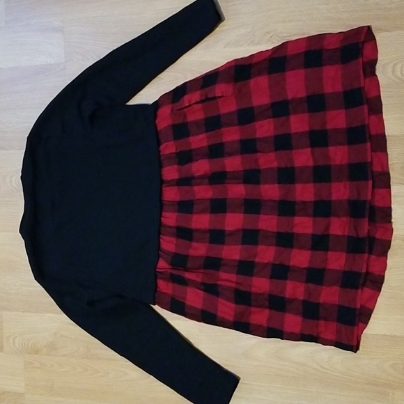 J. Jill black and red plaid long sleeve dress medium petite EUC - Picture 10 of 10